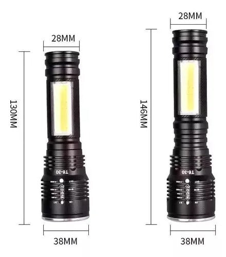 Linterna Led Cree T6 Usb Micro Zoom Lámp